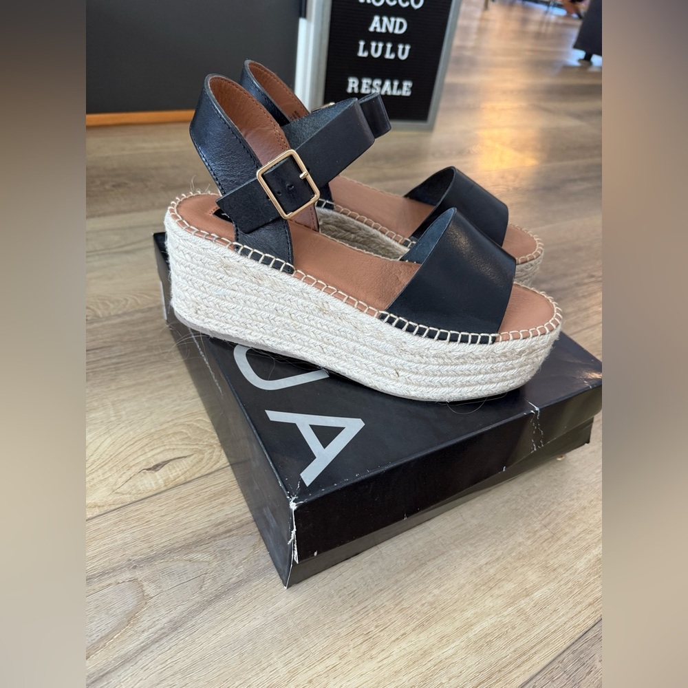 ❌Rowan black leather wedges - Picture 4 of 6